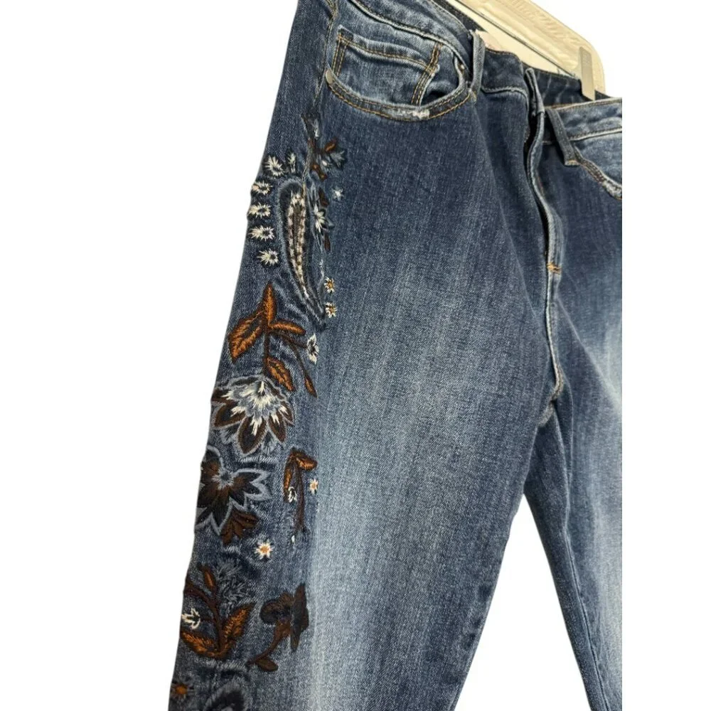 Driftwood X Bluebell Fleur Jackie Embroidered High Rise Skinny Jeans W25…
